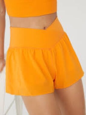 aerie Vibrant Orange High-Rise Flow Shorts